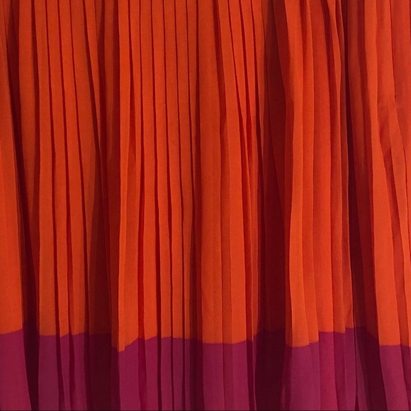 NWOT G.H.Bass Orange & Pink Accordion Pleat Skirt Sz 6 - Picture 4 of 8